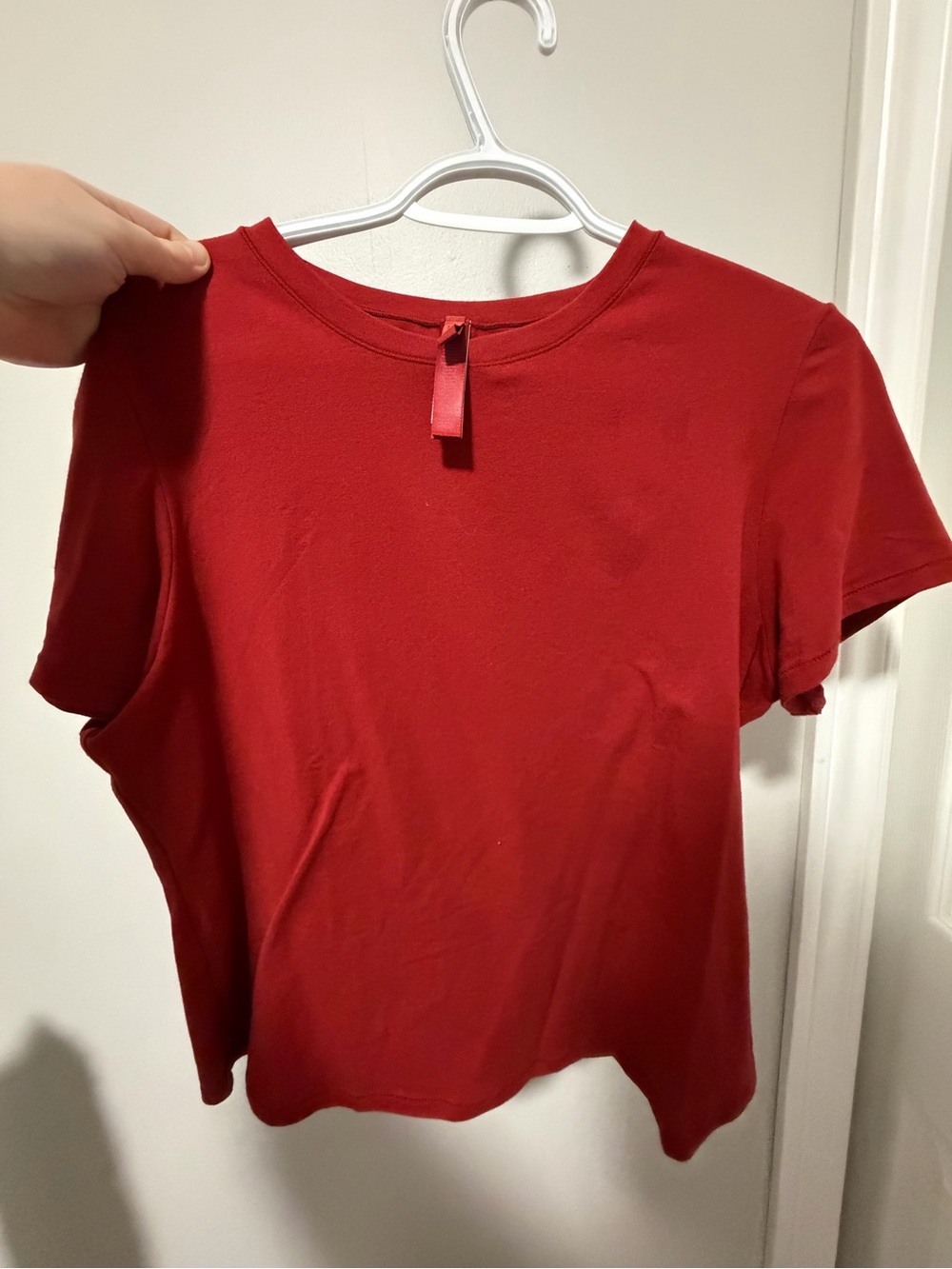 SKIMS Red Short-Sleeve Crewneck Top